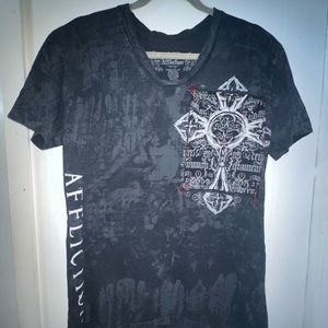 affliction women’s v neck Super rare winged shirt. Gothic y2k style shirt